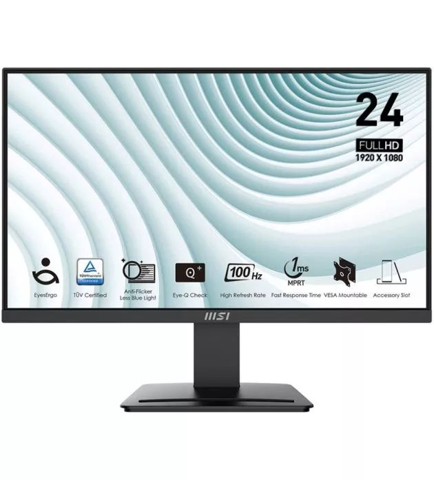MSI PRO MP2412 24" FHD IPS Monitor - 100Hz, 1ms, HDMI/DP, Eye Care MSI PRO MP2412 24" FHD IPS Monitor - 100Hz, 1ms, HDMI/DP, Eye Care