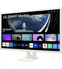 LG 32SR50F-W 31.5" FHD IPS Smart Monitor with Magic Remote side view