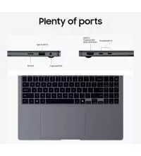Samsung Galaxy Book 4 Business Laptop - 14" amoled Touch, Ultra 7 155H, 16GB, ports view