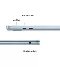 Apple MacBook Air 13" (MC6U4LL/A), M4 Chip, 16GB RAM, 512GB SSD Laptop, ports view