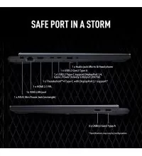 ASUS TUF F16 Gaming Laptop - Core i7-14650HX, 32GB RAM, 1TB, RTX 5060, ports view