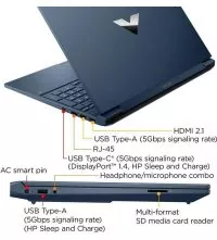 HP VICTUS 15-FA1163DX Gaming Laptop, i7-12650H, 16GB RAM, RTX 4050, available ports