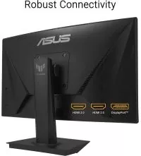 ASUS TUF Curved Gaming Monitor 24 inch VG24VQER - 180Hz, Full HD, ports view