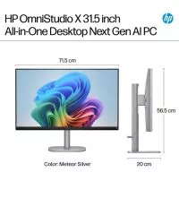 31,5" HP Omnistudio X 32-C1010 AIO Desktop, Ultra 7 256V, 16GB, 2TB, dimensions