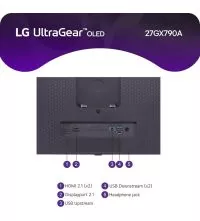 LG UltraGear 27GX790A-B 27″ QHD 480Hz WOLED Gaming Monitor, ports view