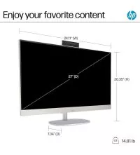 HP 27-CR2057C 27" Touchscreen All-in-One Desktop - Ultra 7 255U, 32GB, dimensions