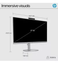 HP Omnistudio X 27" Touchscreen All-in-One - Ultra 7 256V, 16GB RAM, dimensions