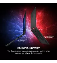 MSI Katana 15 HX Gaming Laptop - Core i7-14650HX, RTX 5060, 165Hz, Ports view