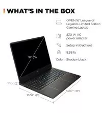 HP OMEN 16 League of Legend Edition - Core i7 14650HX, 32GB, RTX 5060, dimennsions