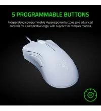 Razer DeathAdder Essential Wired Optical Gaming Mouse White programmable buttons