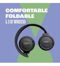 JBL Tune 520BT Wireless On-Ear Headphones - White foldable design