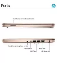 HP 14-DQ6015 Intel® N150 128GB UFS 4GB ports view