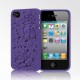 BONAMART ® 3D Rose Flower Blossom Rubber Silicone Soft Cover Case For iPhone 4 4S 4G Black