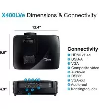Optoma X400LVe XGA Professional Projector available ports