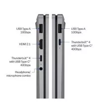 HP OmniBook X Flip 16 Ryzen AI 9 ports view