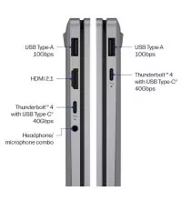 HP OmniBook X Flip 14 NGAI Ultra 7 355 ports view