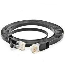 10m Cat6 RJ45 Giga High Speed Ultra-thin Flat LAN Network Cable Black