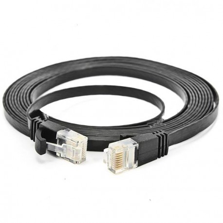 10m Cat6 RJ45 Giga High Speed Ultra-thin Flat LAN Network Cable Black