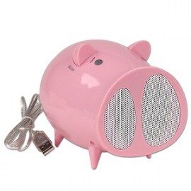 Pig Shaped Fun Speakers and Fm radio . (Black and White colors)