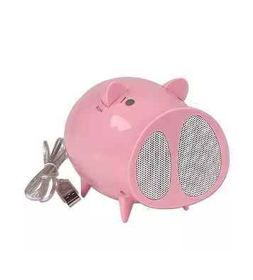 Pig Shape Fun Speakers and Fm radio . (Black and White colors)