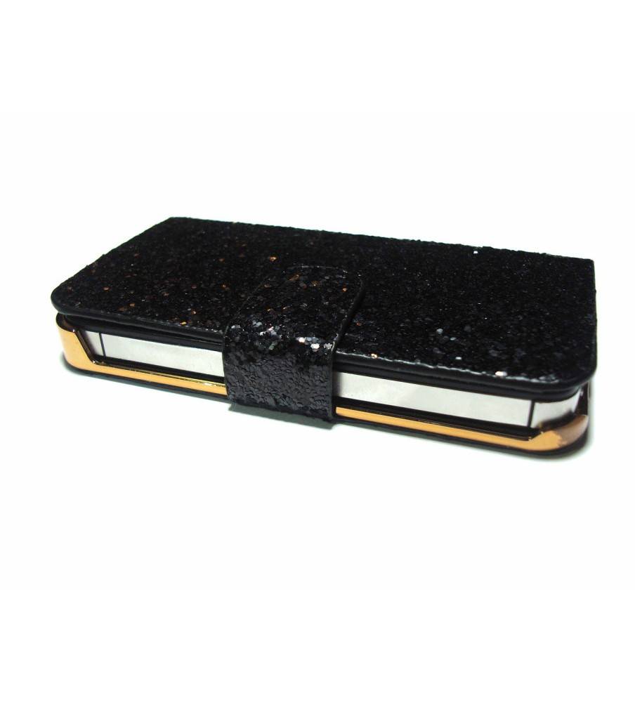 Glitter sparkly flip wallet case for iPhone 4/4S - 5/5S