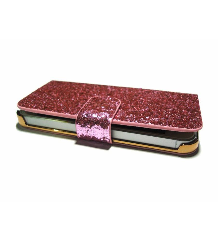 Glitter sparkly flip wallet case for iPhone 4/4S - 5/5S