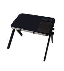 Aluminum Laptop Table with Mouse Pad, Cup Pad and Pen Holder-Folding Lap Desk-Portable Notebook Table