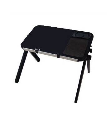 Aluminum Laptop Table with Mouse Pad, Cup Pad and Pen Holder-Folding Lap Desk-Portable Notebook Table