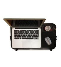 Aluminum Laptop Table and stand with Mouse Pad, Cup Pad and Pen Holder-Folding Lap Desk-Portable Notebook Table