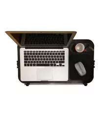 Aluminum Laptop Table and stand with Mouse Pad, Cup Pad and Pen Holder-Folding Lap Desk-Portable Notebook Table