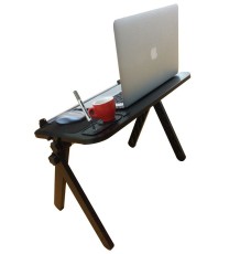 Aluminum Laptop Table and stand with Mouse Pad, Cup Pad and Pen Holder-Folding Lap Desk-Portable Notebook Table