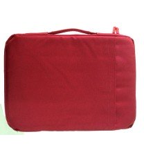 Slim Protective Sleeve with Carry Handle and Zipped Storage for Netbooks and Laptops up to 14 inch - Black/ Red