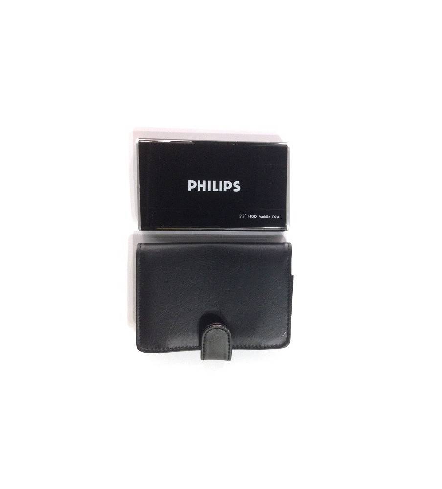 Philips usb 2.5" SATA enclosure kit + leather case protection