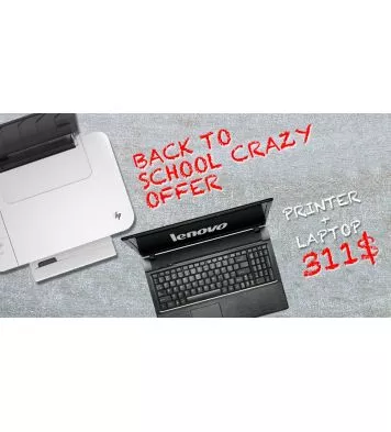 Crazy Offer lenovo B50 Dual core 4gb 320GB windows original + Hp 3 in 1 1510 Printer