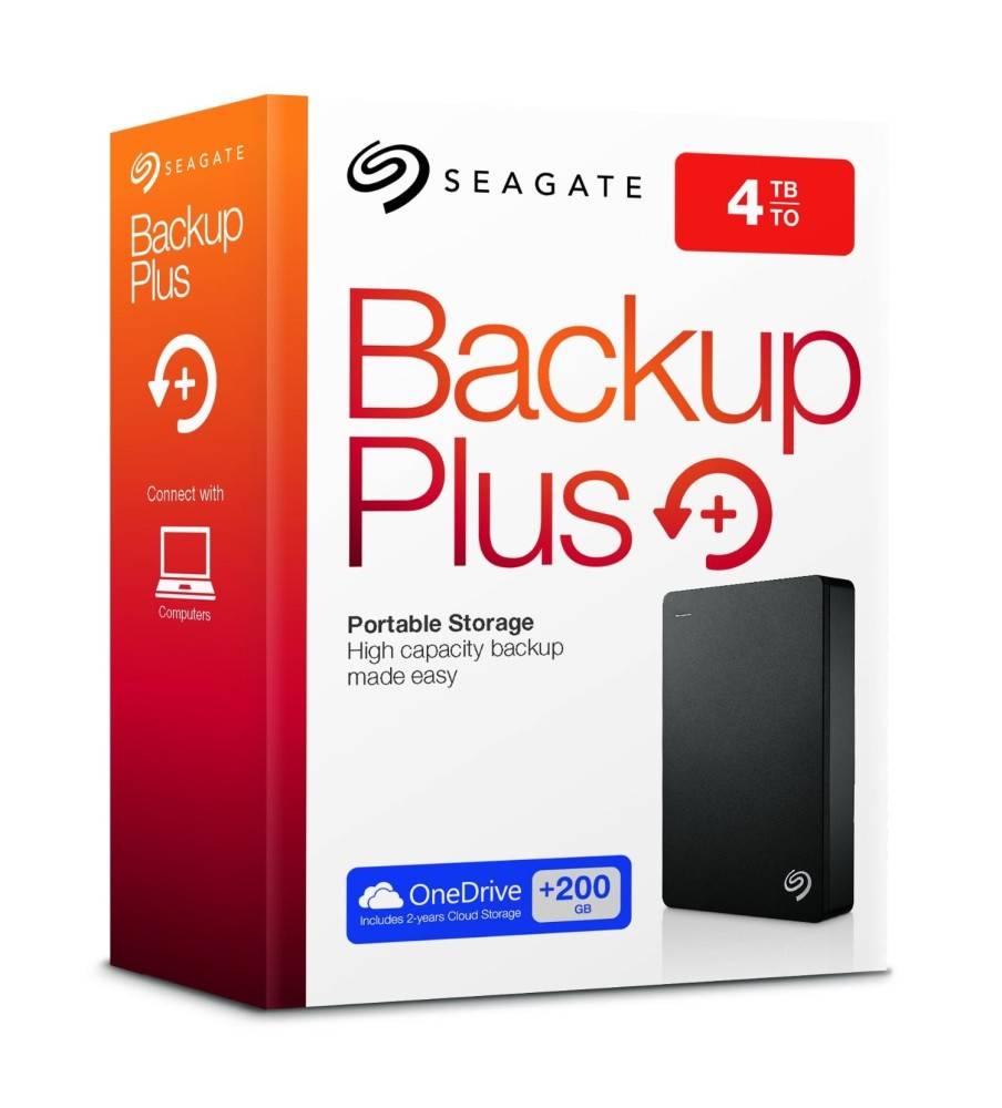  4TB, External Portable Hard Drive Seagate Backup Plus (STDR4000200) USB 3.0