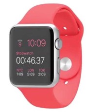 Apple Watch Sport 42mm Silver Aluminum Case with Blue / Red Sport Band