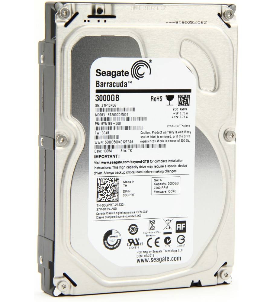 3 TB Seagate SATA 7200 RPM ST3000DM001 64MB 