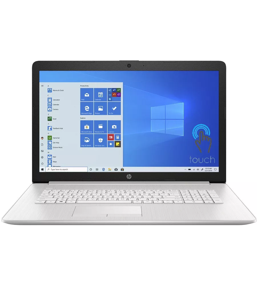 HP 17-BY3051 Laptop Core™ i5-1035G1 1.0GHz 256GB SSD 8GB 17.3" (1600×900) TOUCHSCREEN DVD-RW  Windows 10 Webcam NATURAL SILVER