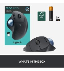 Logitech ERGO M575 Wireless Trackball Mouse, Easy thumb control, Precision and smooth tracking, Ergonomic comfort design