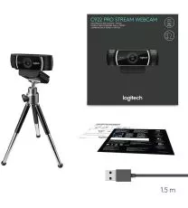 Logitech C922 Pro Stream Webcam 1080P Camera for HD Video Streaming & Recording 720P at 60Fps with Tripod Included.