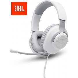 JBL Quantum 100 - Wired Over-Ear Gaming Headphones - White PC Mac XboX Playstation Nintendo Switch