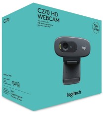  Logitech C270 HD Webcam,HD Video Calling, HD Light Correction, Noise-Reducing Mic