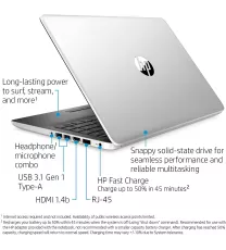 HP 14-Inch Laptop, AMD A9-9425 3.7 Ghz Faster Than Ryzen 3 , 4 GB Memory, 128 GB Solid-State Drive, Windows 10 Home