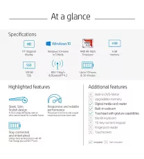 HP 14-Inch Laptop, AMD A9-9425 3.7 Ghz Faster Than Ryzen 3 , 4 GB Memory, 128 GB Solid-State Drive, Windows 10 Home