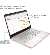 HP 14-DQ0012 intel® N4020 64GB eMMC 4GB 14" (1366×768) TOUCHSCREEN WIN10 S PALE ROSE