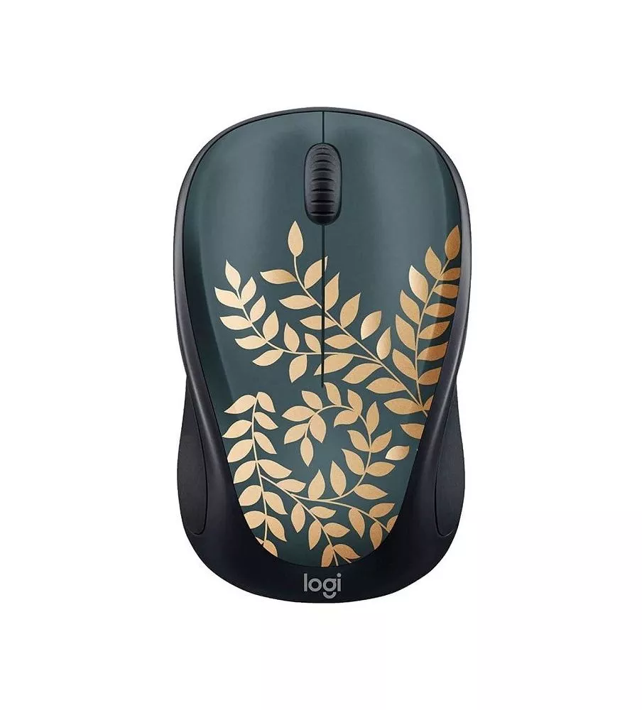 Logitech - Design Collection Limited Edition Wireless Compact Mouse with Colorful Designs - Golden Garden