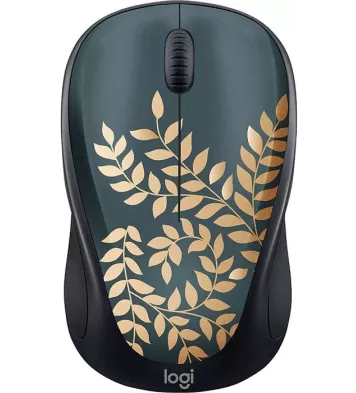 Logitech - Design Collection Limited Edition Wireless Compact Mouse with Colorful Designs - Golden Garden