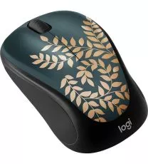 Logitech - Design Collection Limited Edition Wireless Compact Mouse with Colorful Designs - Golden Garden