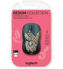 Logitech - Design Collection Limited Edition Wireless Compact Mouse with Colorful Designs - Golden Garden