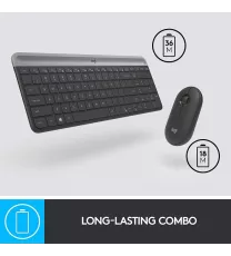 Logitech M470 Keyboard/Mouse Bundle Graphite Wireless Slim